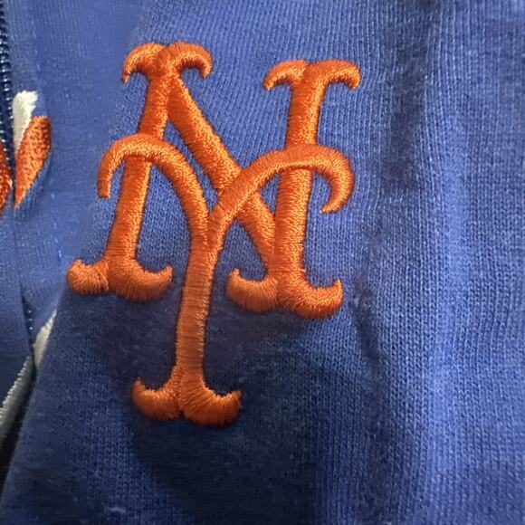 Mets Nike Hoodie Full Zip Boy’s L 16/18 Blue Full Zip Embroidered With Pockets - Picture 3 of 5